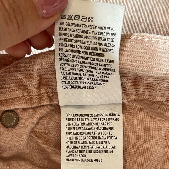 American Eagle corduroy Mom Jeans High Rise Blush size 10 - Picture 7 of 11